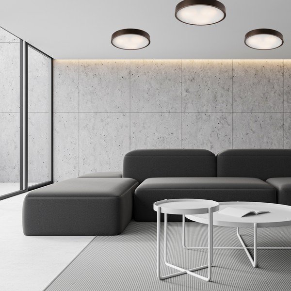 Lampada da soffitto marrone scuro con paralume in vetro ø 47 cm Eveline - LAMKUR-image-1