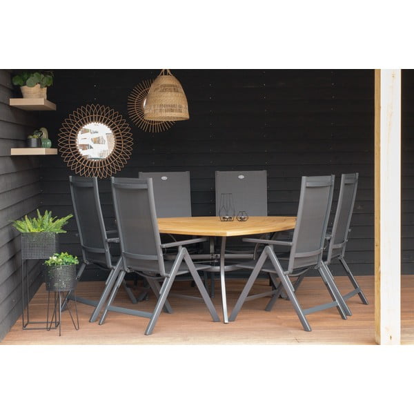 Sedia da giardino in metallo grigio scuro Aruba - Hartman-image-4