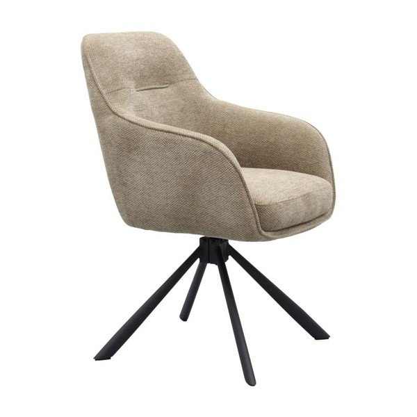 Sedia da pranzo grigio tortora imbottito con braccioli Avola – Unique Furniture