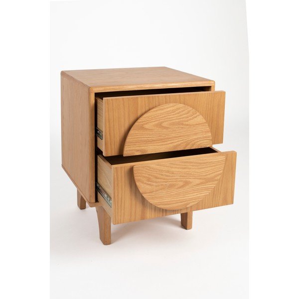 Comodino di colore naturale con effetto rovere Groove – Zuiver-image-3