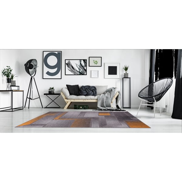 Tappeto giallo ocra e grigio 80x160 cm Meteo - FD-image-1