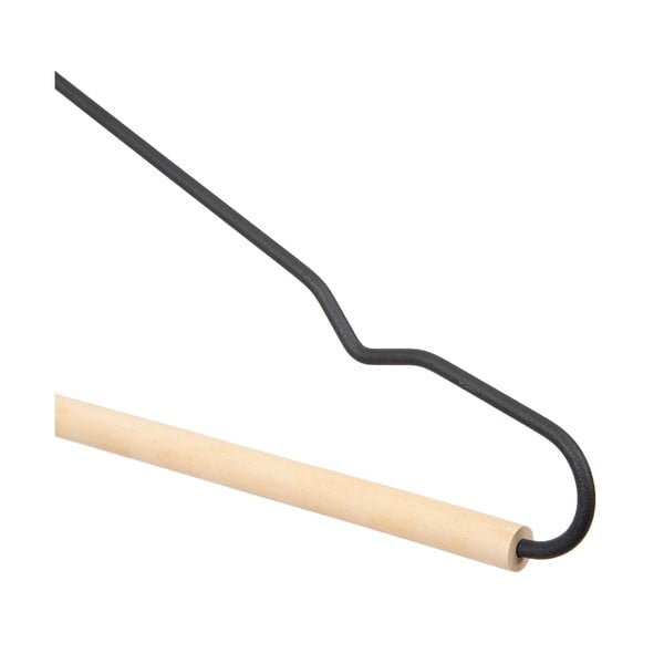 Set di 2 appendiabiti neri con dettaglio in legno Smerigliato - Compactor-image-3