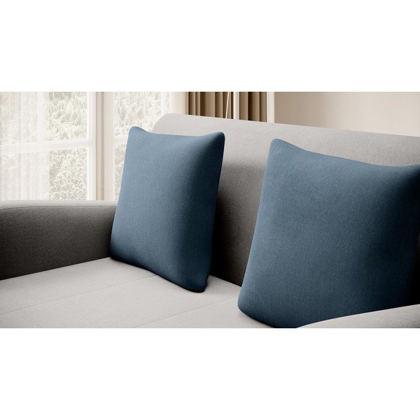 Divano blu/grigio chiaro allungabile e rivestimento in velluto 130 cm Ario – ELTAP-image-4