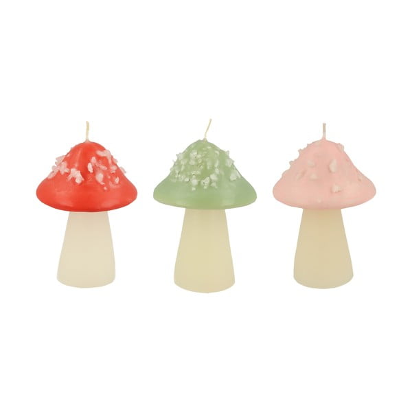 Candele in set da 3 pezzi Mushroom - Meri Meri