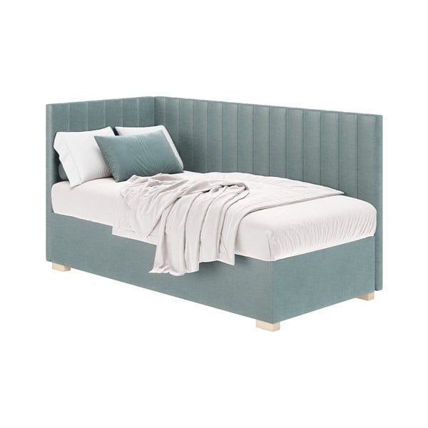 Letto da bambini con sponde blu con contenitore con materasso incluso 90x200 cm Snugi – Ghado-image-2