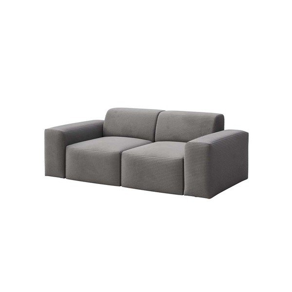 Divano in velluto a coste grigio 205 cm Fluvio - MESONICA-image-2