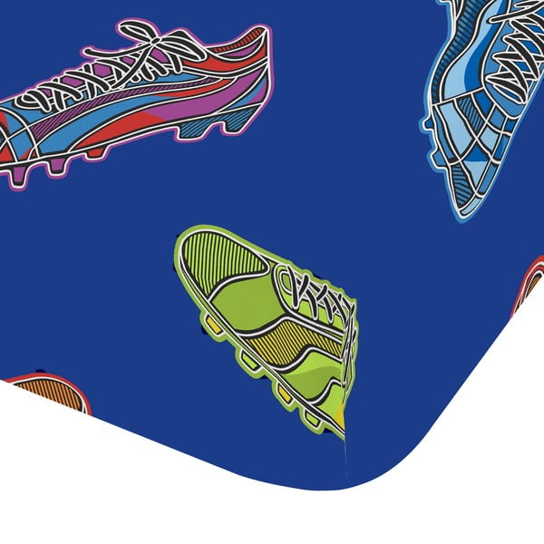 Lenzuolo con angoli per bambini blu per letto matrimoniale 135x190 cm Bright Football – Catherine Lansfield