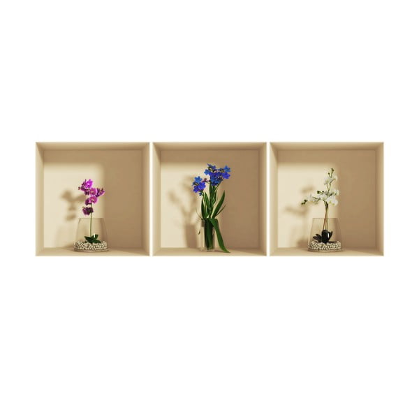 Set di 3 adesivi con effetto 3D Orchidee - Ambiance-image-2