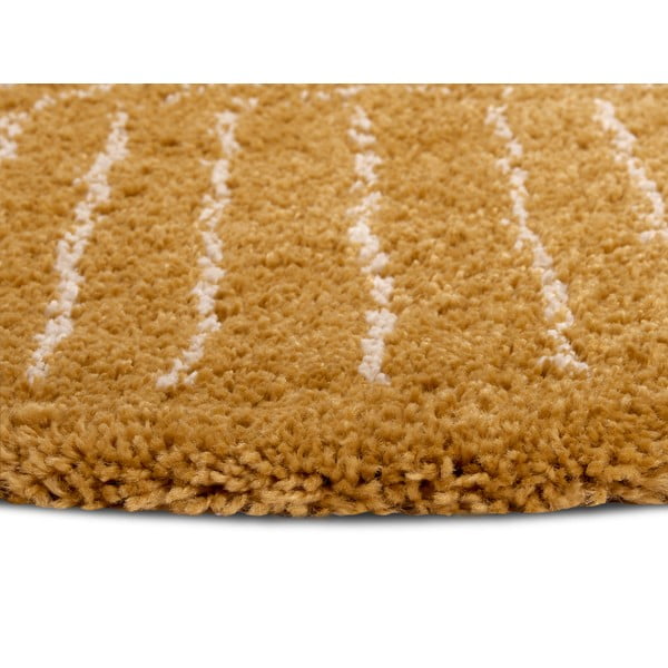 Tappeto rotondo giallo ocra ø 120 cm Dion - Hanse Home-image-3