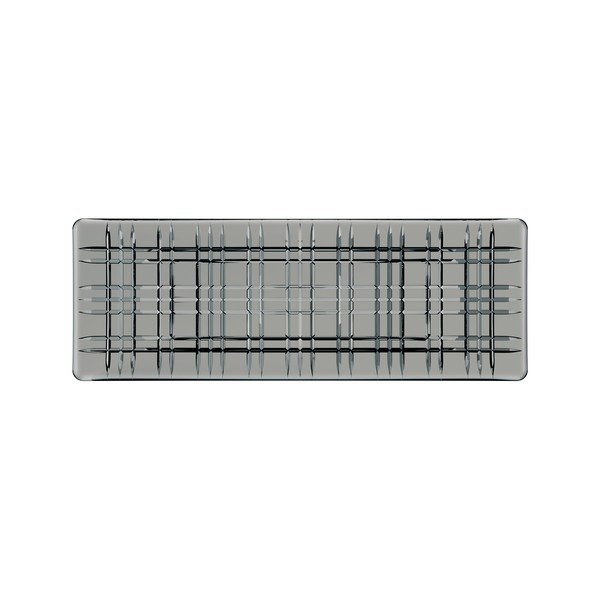 Šedý čtvercový servírovací tác z křišťálového skla Nachtmann Square Plate Smoke, délka 42 cm