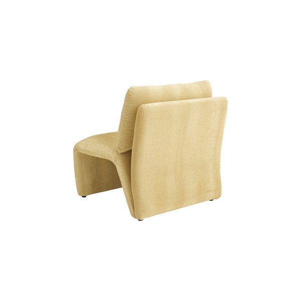 Poltrona giallo chiaro con rivestimento in velluto Bartina – Ellos Home-image-4