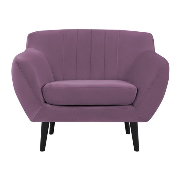 Poltrona Toscane viola, gambe nere - Mazzini Sofas