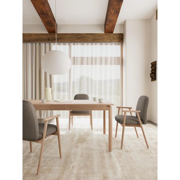 Sedie da pranzo in set grigio tortora imbottito con braccioli 2 pz Calvin – Actona-image-2