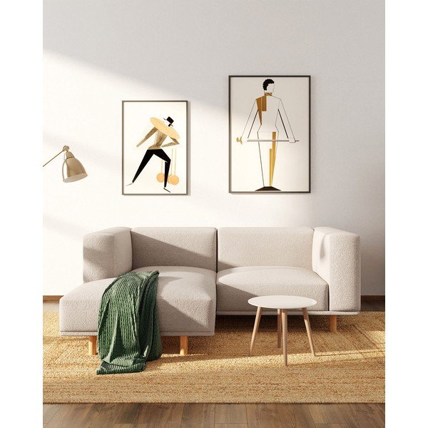 Divano angolare beige in tessuto bouclé (angolo sinistro) Kukumo - Ame Yens-image-1