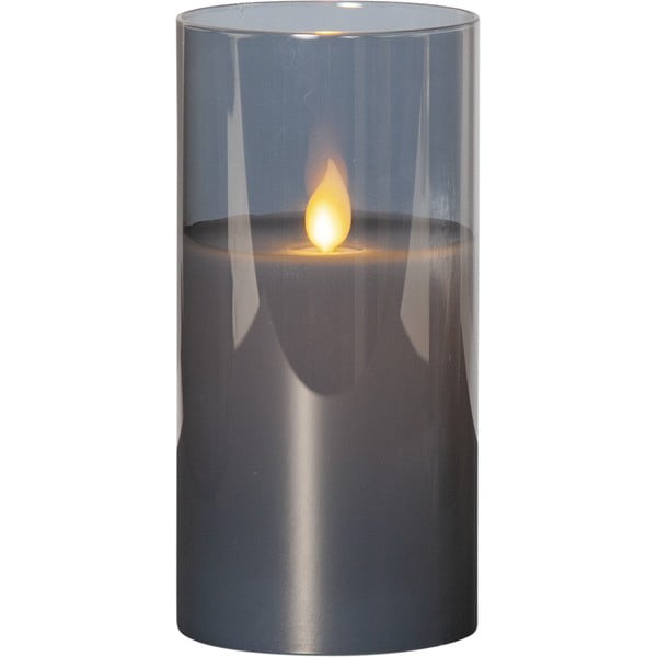 Candela di cera a LED grigia in vetro, altezza 15 cm M-Twinkle - Star Trading