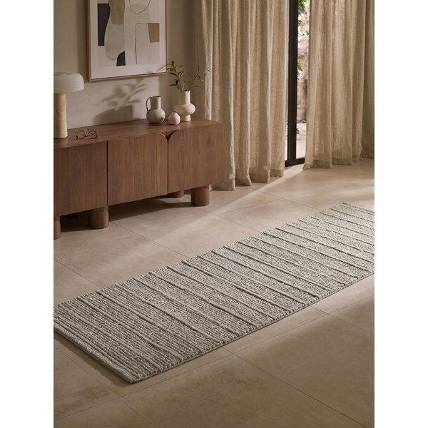 Passatoia grigia in lana tessuta a mano 80x250 cm Camden Parker – Ted Baker-image-1