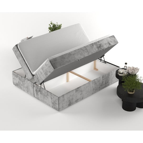 Letto boxspring grigio con contenitore 180x200 cm Yoko - Maison de Rêve-image-4
