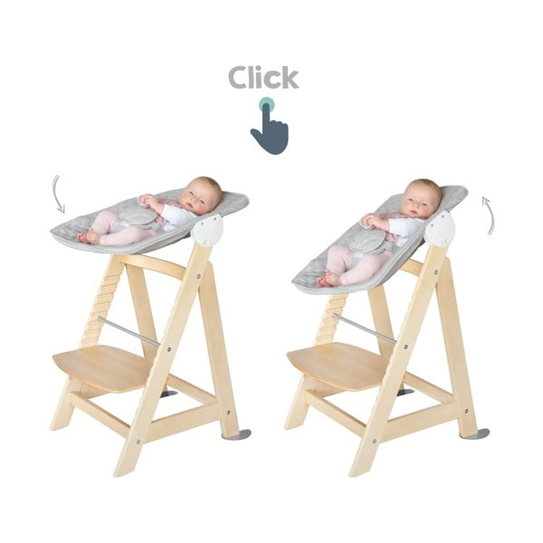 Seggiolone grigio chiaro/di colore naturale Style Born Up 2in1 – Roba-image-4