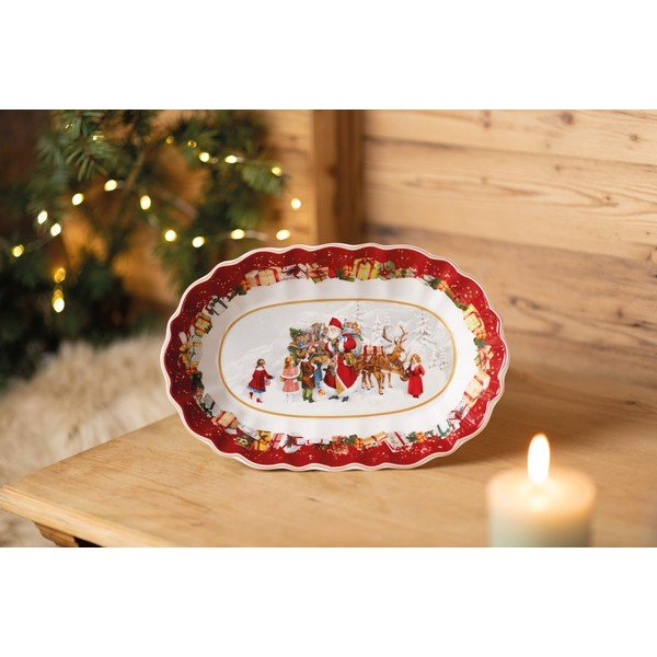 Piatto da portata in porcellana con motivo natalizio Villeroy & Boch, 30 x 19,8 cm - Villeroy&Boch-image-1