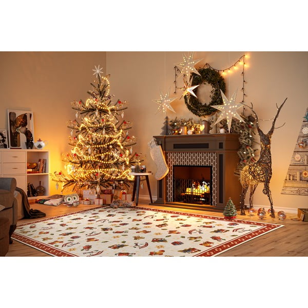 Tappeto rosso con motivo natalizio 160x230 cm Red Christmas - Villeroy&Boch-image-1
