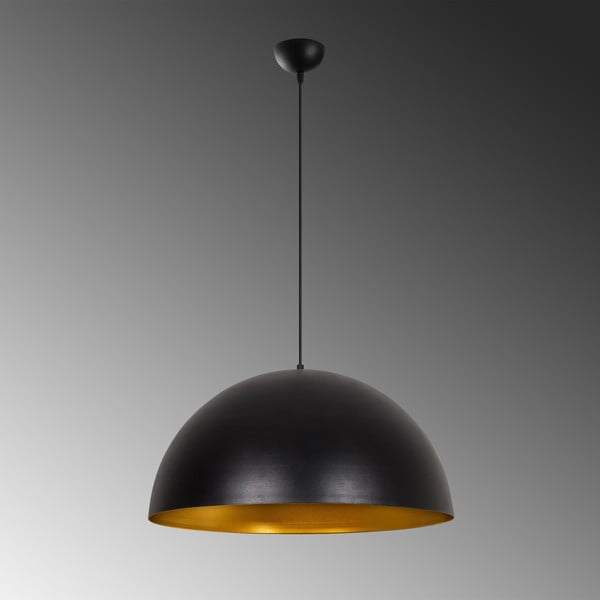 Lampadario nero con paralume in metallo ø 60 cm Coppa – Opviq lights-image-3