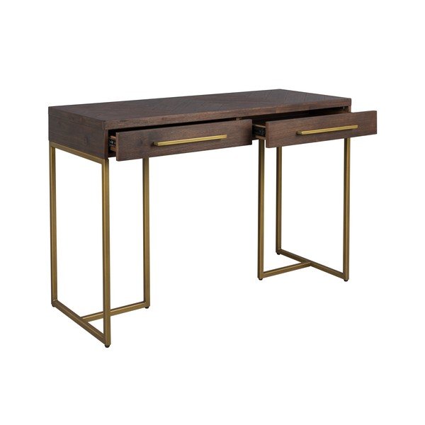 Tavolo consolle colore naturale scuro con effetto acacia 45x120 cm Class – Dutchbone-image-3