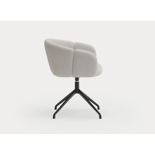 Sedia da pranzo grigio chiaro imbottita con braccioli Add – Teulat-image-3