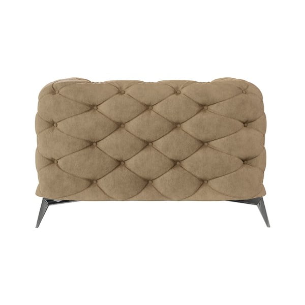 Poltrona marrone chiaro con rivestimento in velluto Chelsea – Ropez-image-2