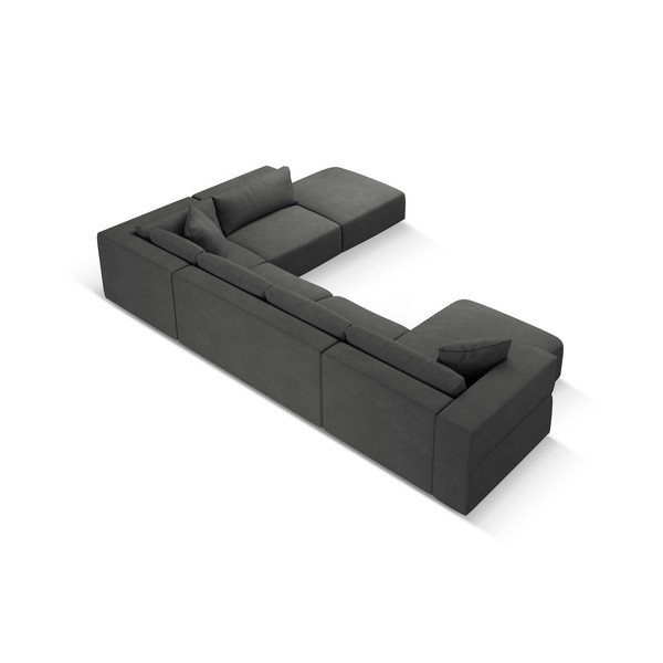 Divano a U angolare grigio scuro, angolo destro Esther - Milo Casa-image-3