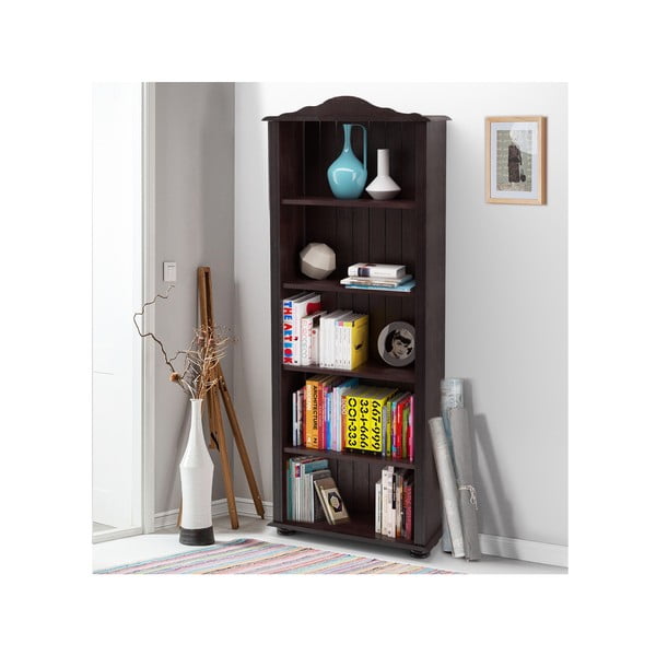 Libreria marrone in legno di pino 70x181 cm Ella - Støraa-image-1