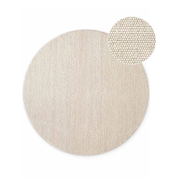 Tappeto rotondo color crema in lana tessuto a mano ø 200 cm Richmond Diana – Ted Baker
