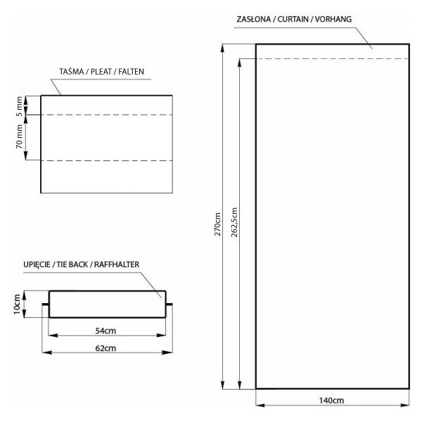 Tenda rosso borgogna Piega borgogna, 140 x 270 cm - AmeliaHome-image-1