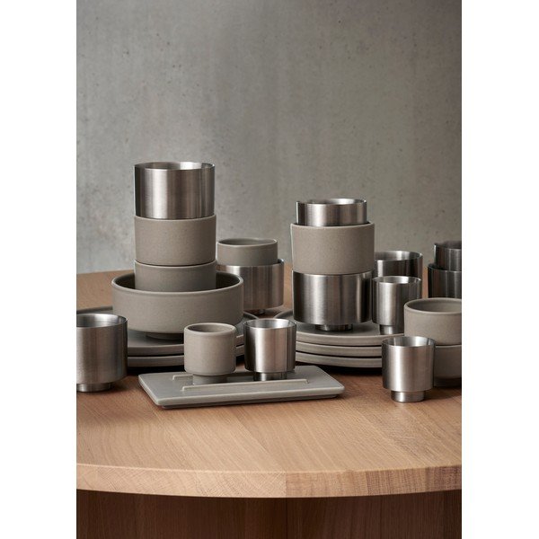 Tazzine in set per espresso/con parete doppia argentate in acciaio inox 2 pz Makoto Steel – Blomus-image-4
