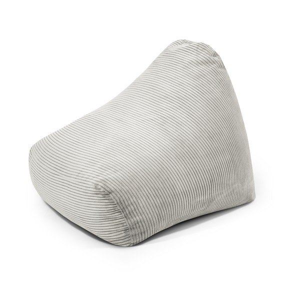 Pouf a sacco per bambini color crema con rivestimento in velluto a coste Snug 80 – SLOWDOWN