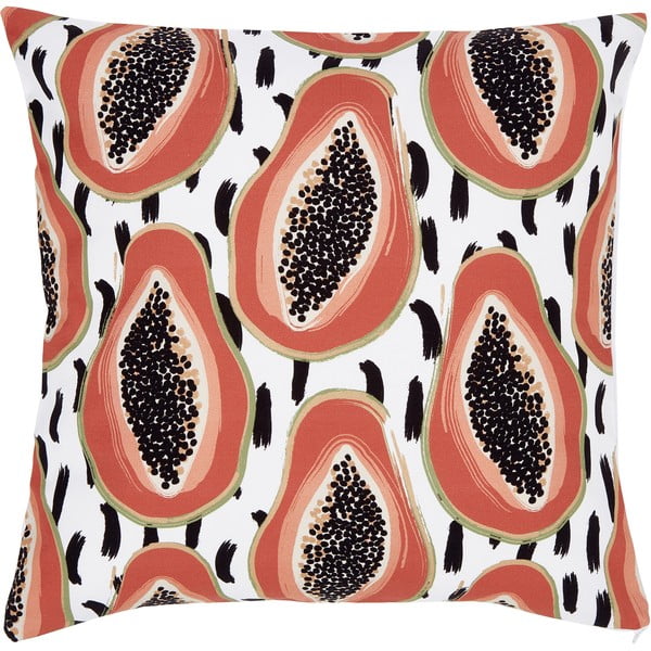 Federa decorativa in cotone, 45 x 45 cm Papaya - Westwing Collection