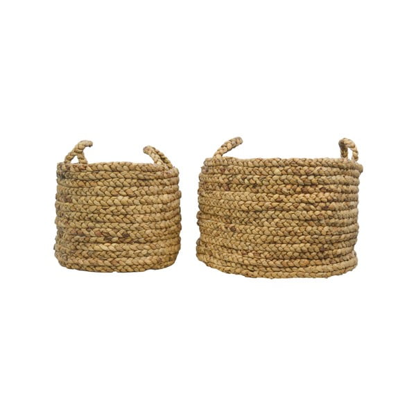 Set di 2 cesti portaoggetti in giacinto d'acqua Naturale - HSM collection-image-1