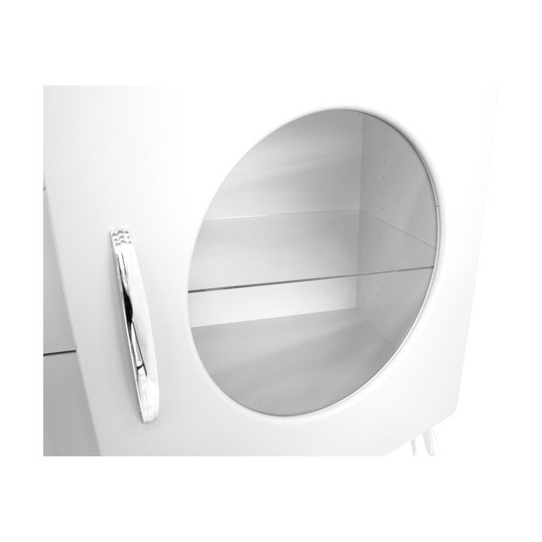 Cassettiera bianca con fori in vetro Cobra, larghezza 163 cm - Tenzo-image-1