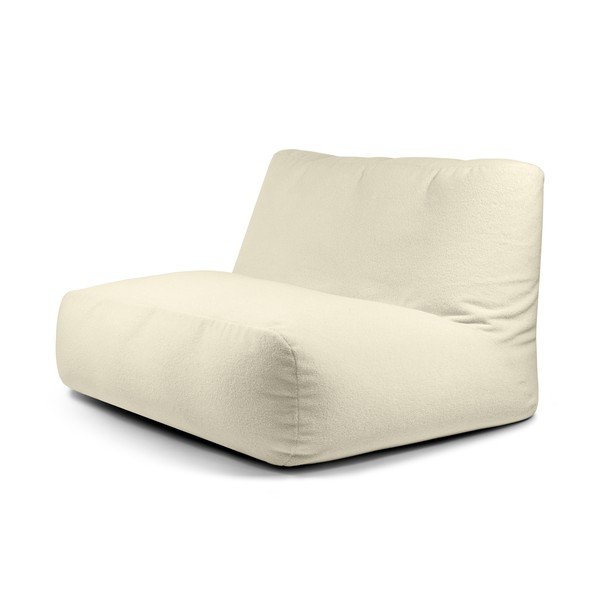 Puof a sacco color crema con rivestimento in bouclé Sofa Tube – SLOWDOWN