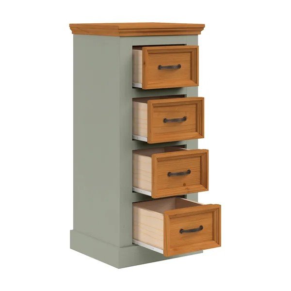 Credenza verde/colore naturale chiaro in pino massiccio 45x100x40 cm Selma – Støraa-image-2