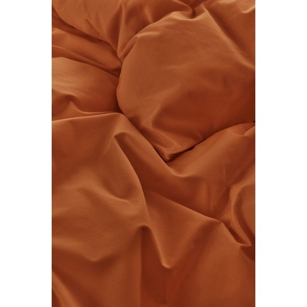 Set copripiumino e federa color terracotta in cotone organico per letto singolo 140x200 cm Zack – Jotex-image-2