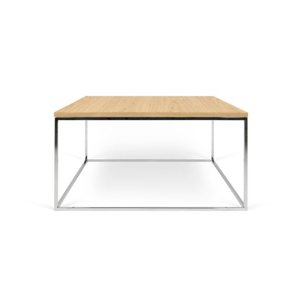 Tavolino con gambe cromate Gleam, 75 x 75 cm - TemaHome