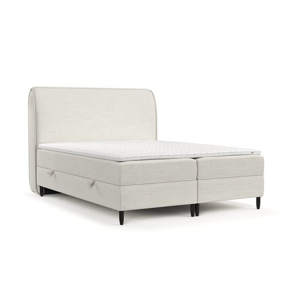 Letto boxspring crema con contenitore 180x200 cm Melba - Maison de Rêve