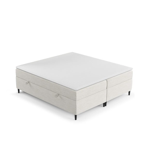 Letto boxspring crema con contenitore 200x200 cm Araya - Maison de Rêve