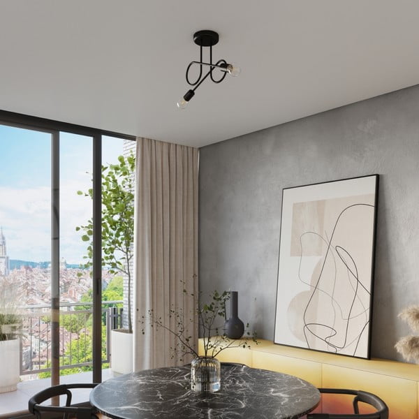 Plafoniera nera 18x57 cm Opulent – Sollux-image-4