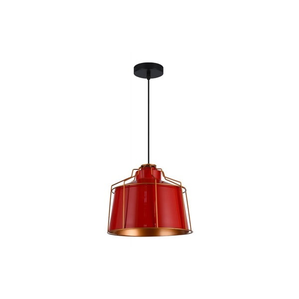 Lampadario rosso con paralume in metallo ø 32 cm Goa - GTV