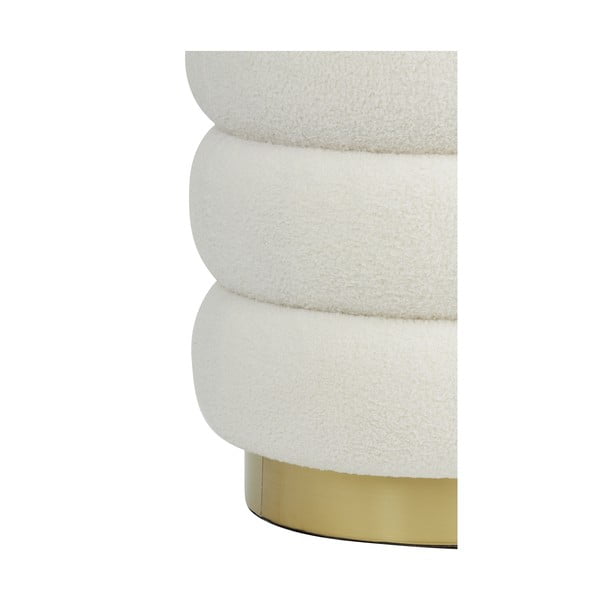 Sgabello in tessuto bouclé bianco Kimi - Light & Living-image-3