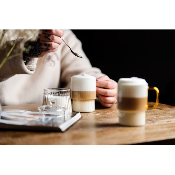 Tazze in set per cappuccino gialle in vetro 2 pz 350 ml Livio – Vialli Design-image-1
