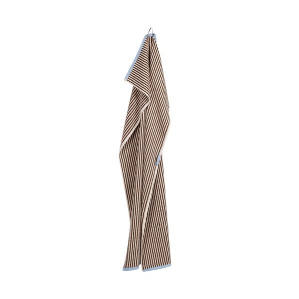 Asciugamano tipo terry marrone/color crema in cotone 70x140 cm Gobo – noo.ma-image-3