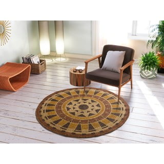 Tappeto rotondo arancione in iuta tessuto a mano ø 90 cm Tonga – Universal