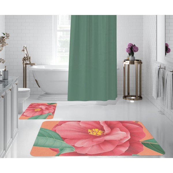 Tappetini da bagno rosa-arancio in set di 2 pezzi - Oyo Concept-image-1